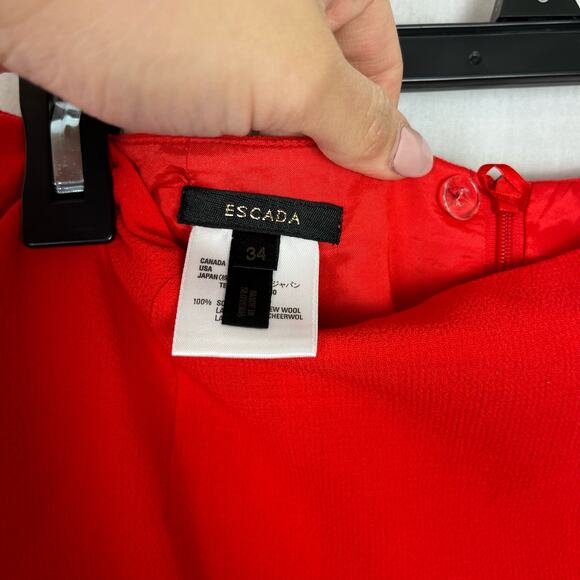 ESCADA Designer Black Label BodyCon Flare Ruffle Trim Flare Pencil Skirt 6 - Picture 6 of 7